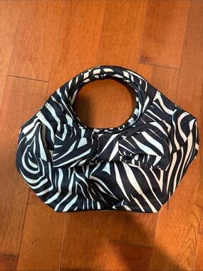 kate spade Black and White Zebra-Print Bow Shoulder Bag